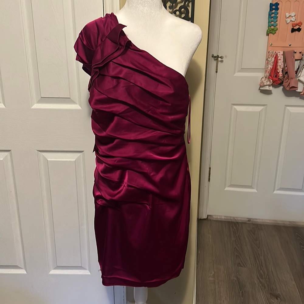 Express Magenta One Shoulder Dress NWT Size 12